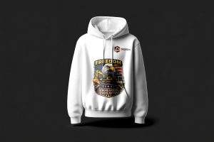 “Strong Hands Strong Nation” Branded Hoodie White